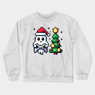 8-Bit Gamer Christmas Ghost - Festive Pixel Art Crewneck Sweatshirt